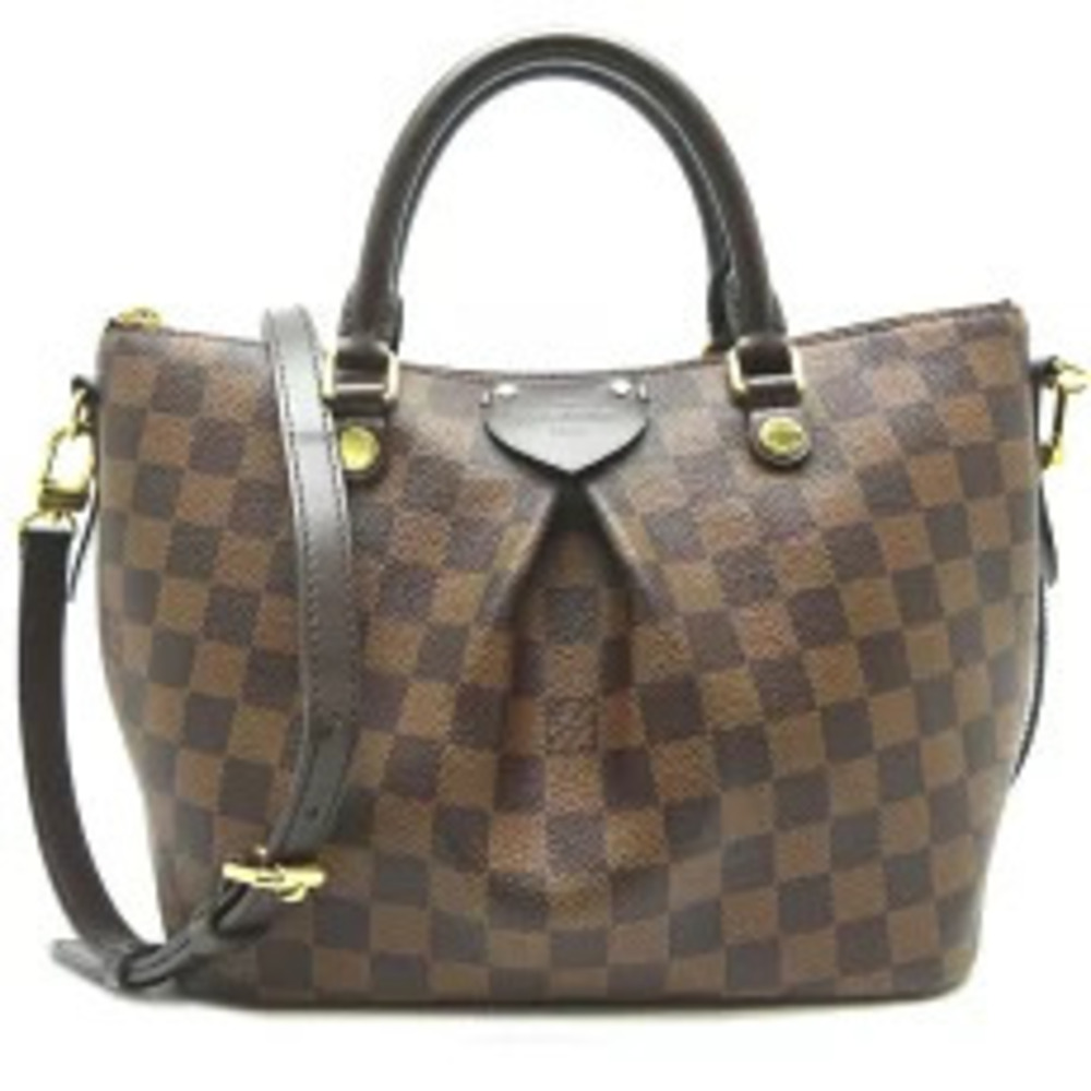 Louis Vuitton Siena Handbag Damier Ebene Brown